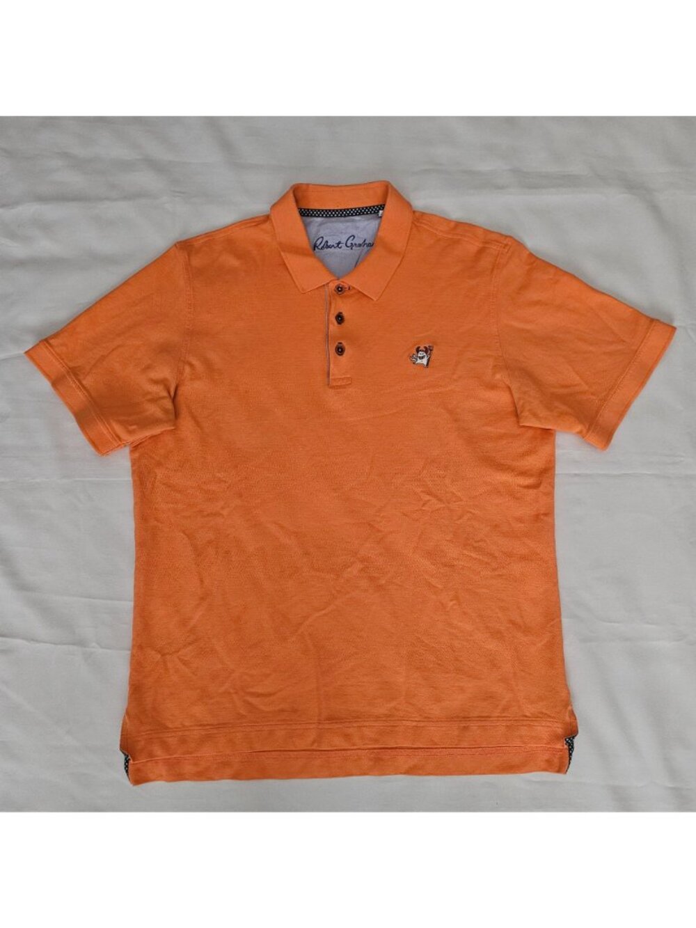 Robert Graham Men's Orange‎ Classic Fit Short Sleeve Polo Shirt Size Large - Picture 3 of 11